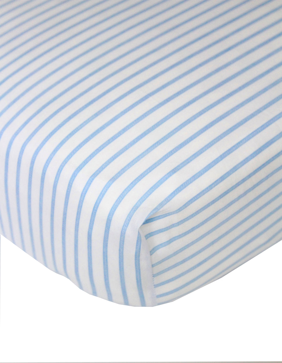 blue crib sheet