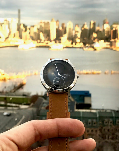 Withings Steel HR + 20mm Gingerbread Leather strap.