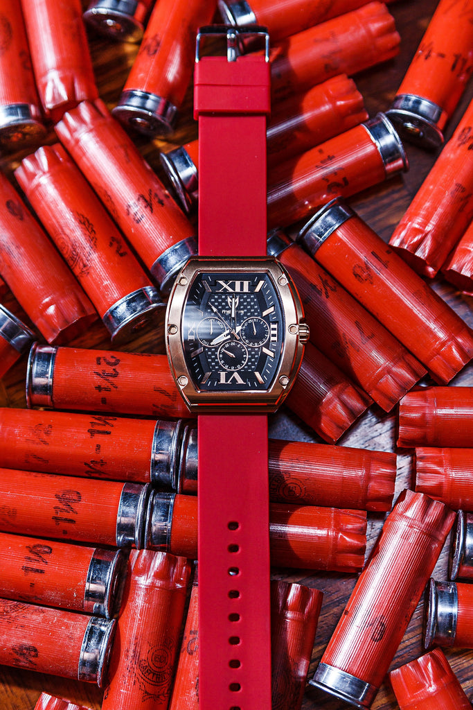 Meister Major + 24mm Crimson Red soft silicone