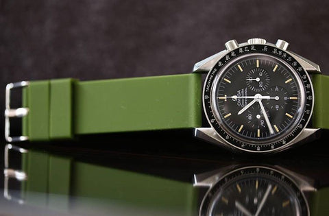 Omega Speedmaster on Army Green Soft Silicone