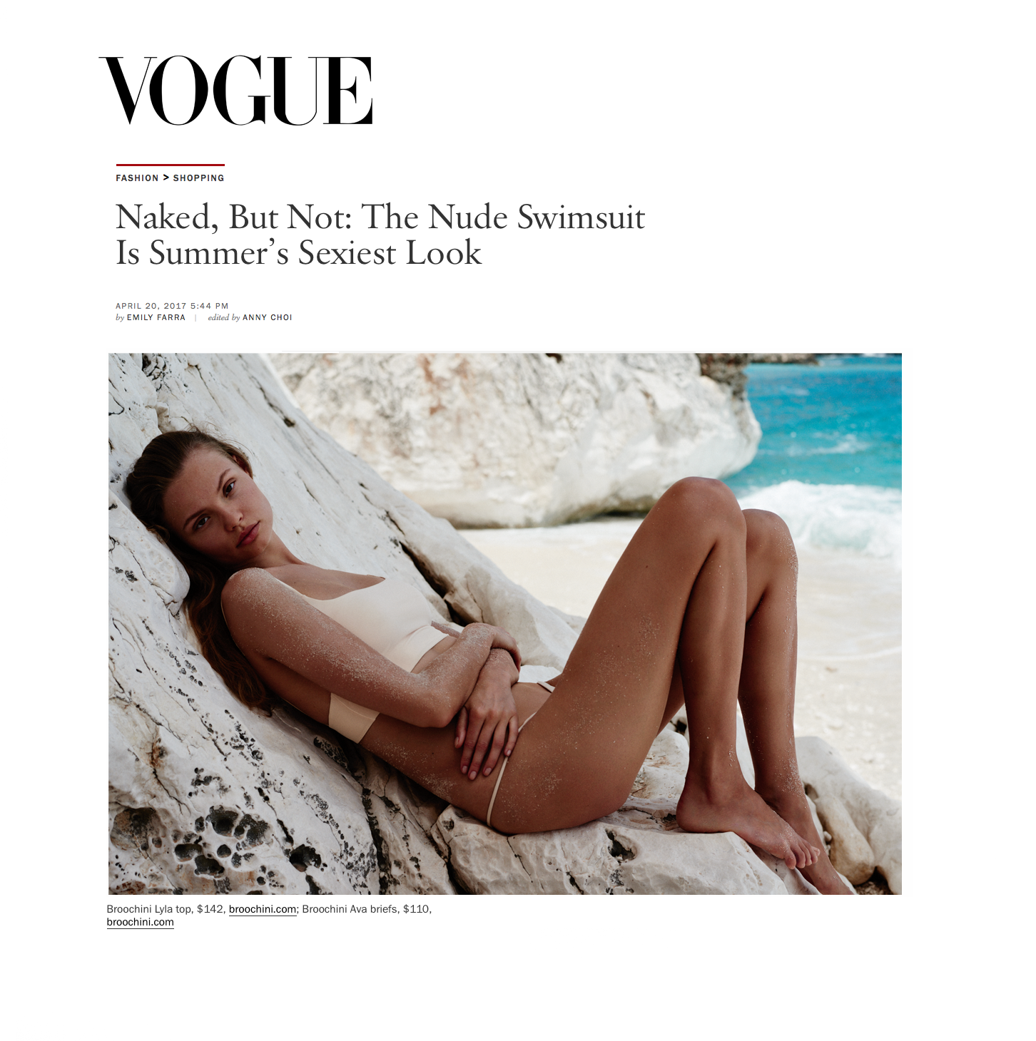 Broochini Vogue US swimwear