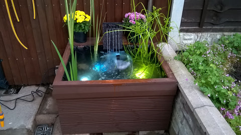 Wooden planter used for a pond