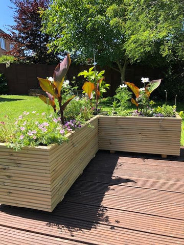 wooden decking planters