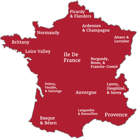 French Antiques Regions Map