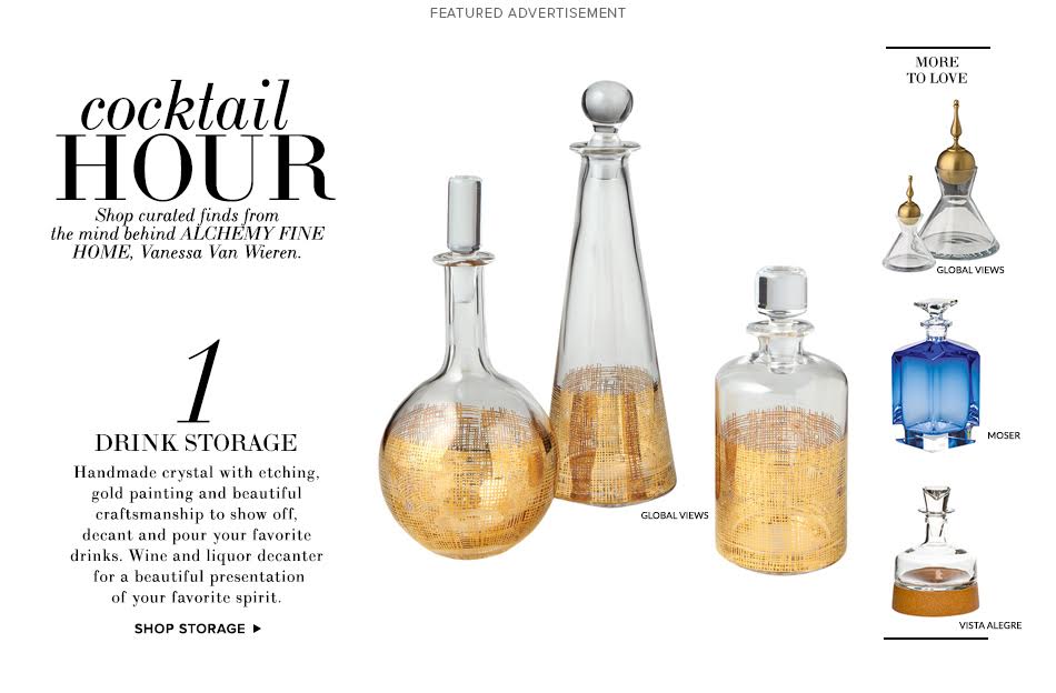 Gold Decanters & Cork Decanters