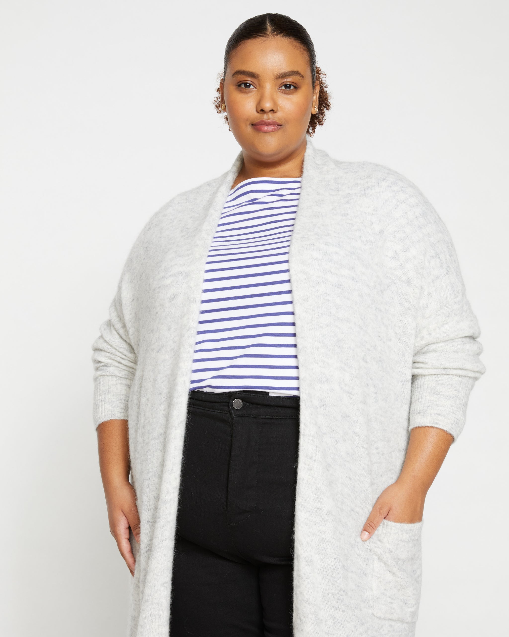 Fuzzy Duster Cardigan - Cloudy Sky