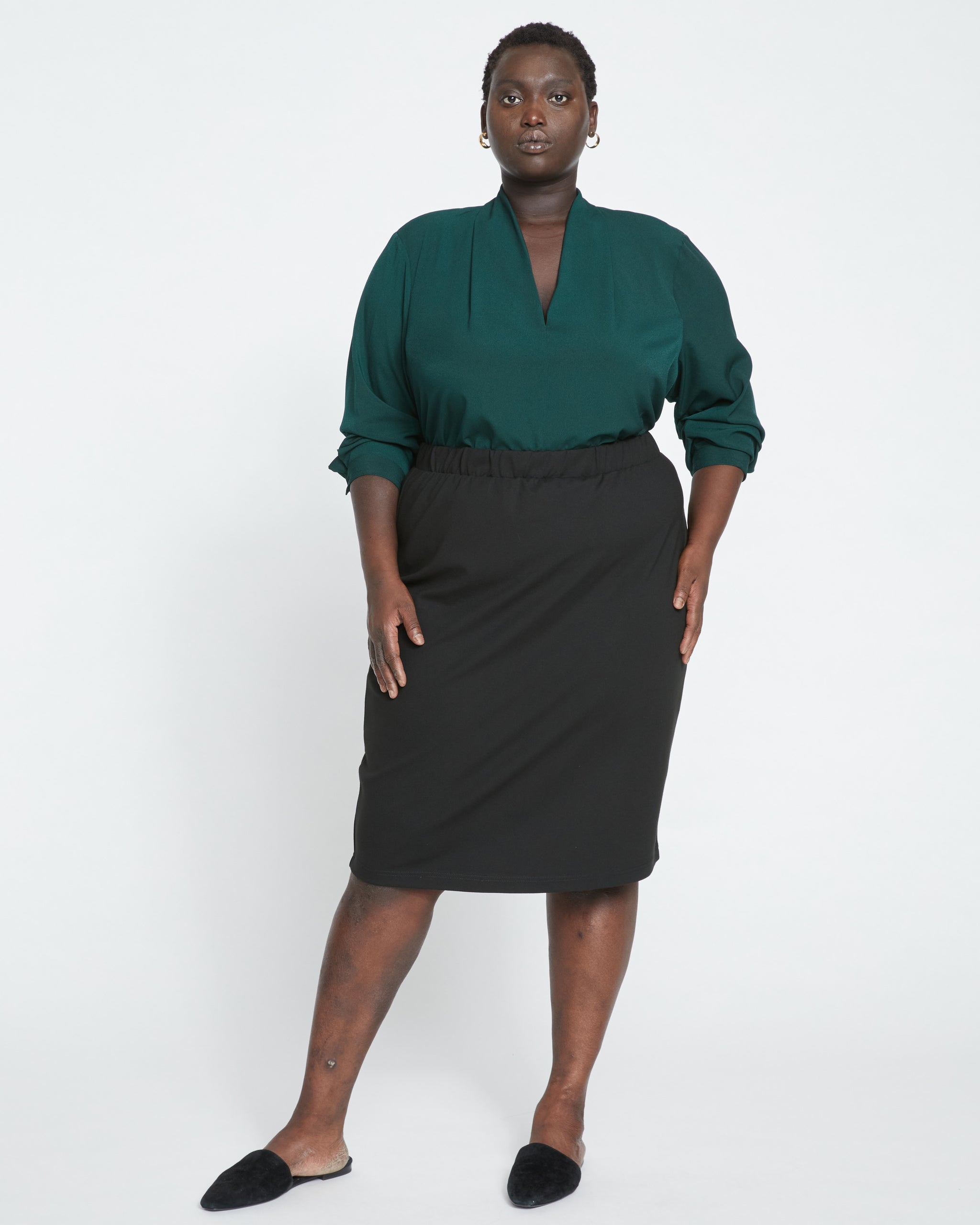 Ponte Skirt With Wide Waistband