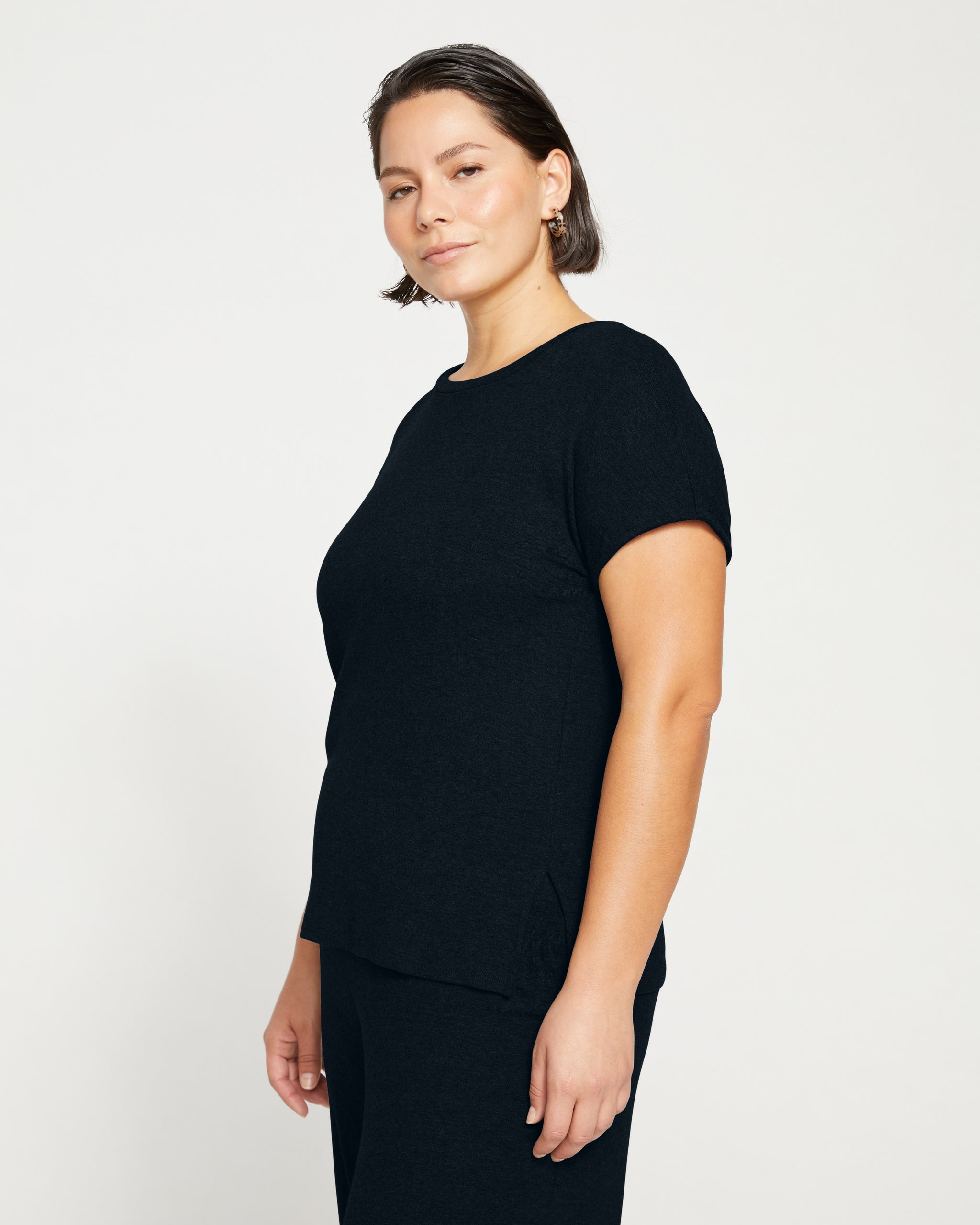 Deluxe Rib Relaxed Tee - Black