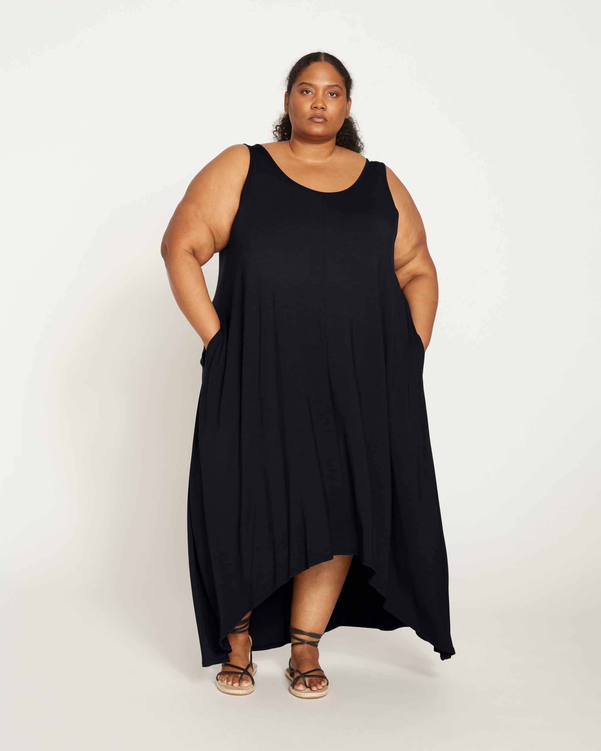 Ladies - Black Flared-skirt Jersey Dress - Size: XXS - H&M