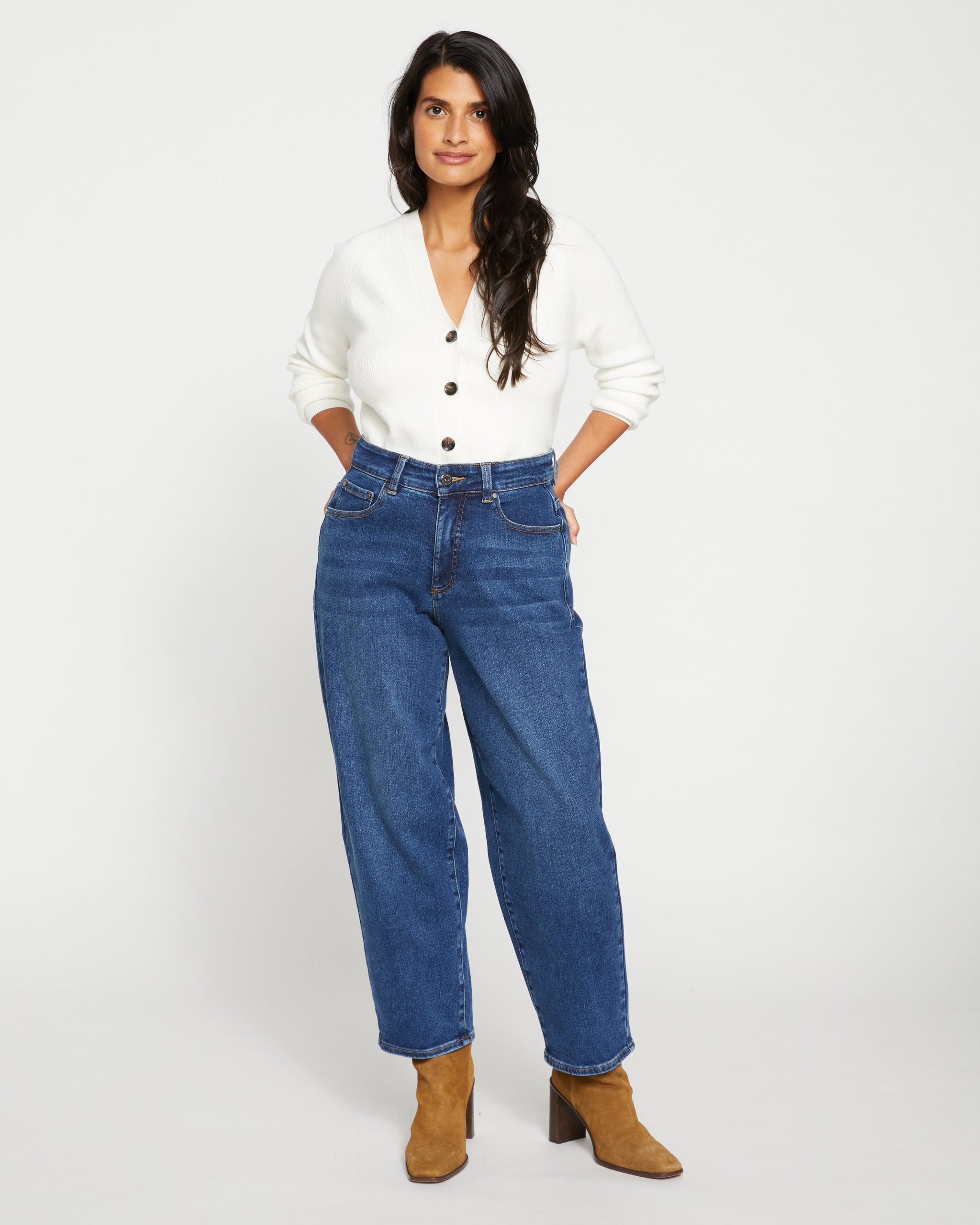 DENMARK Wide leg jeans by High-Buy- BEIGE