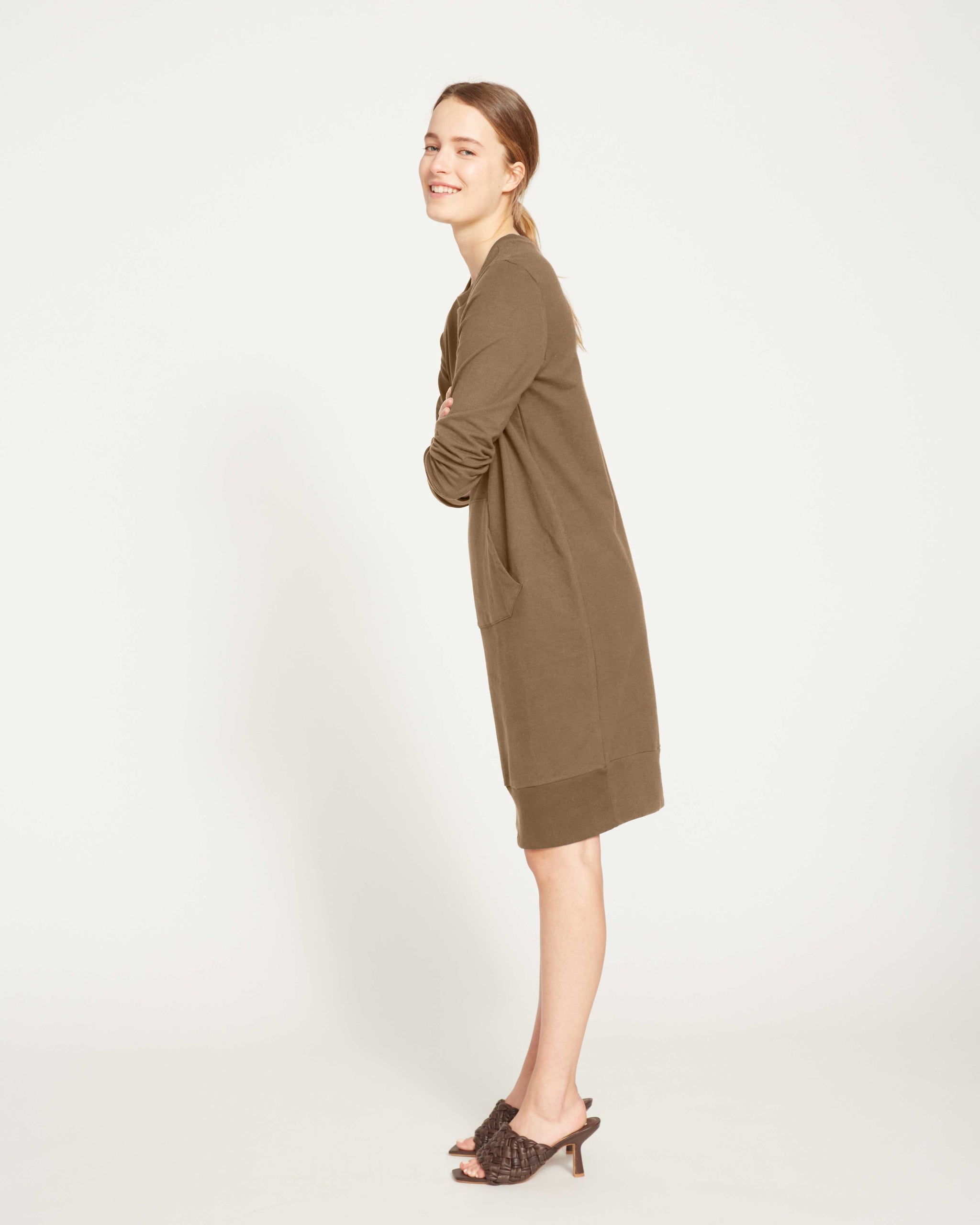 Classic Light Terry Sweatshirt Dress - Crocodile | Universal Standard