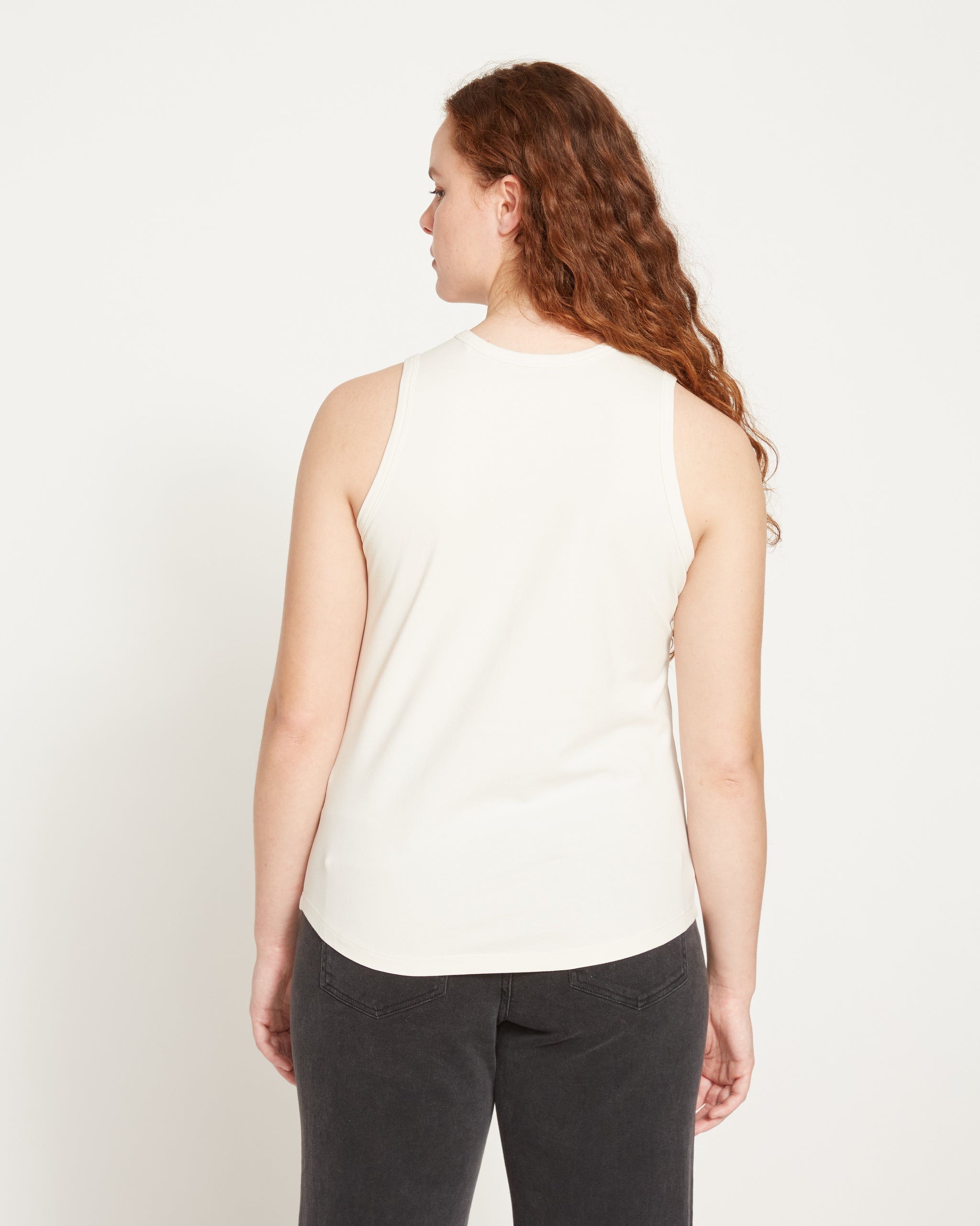 Cai High Neck Tank - White