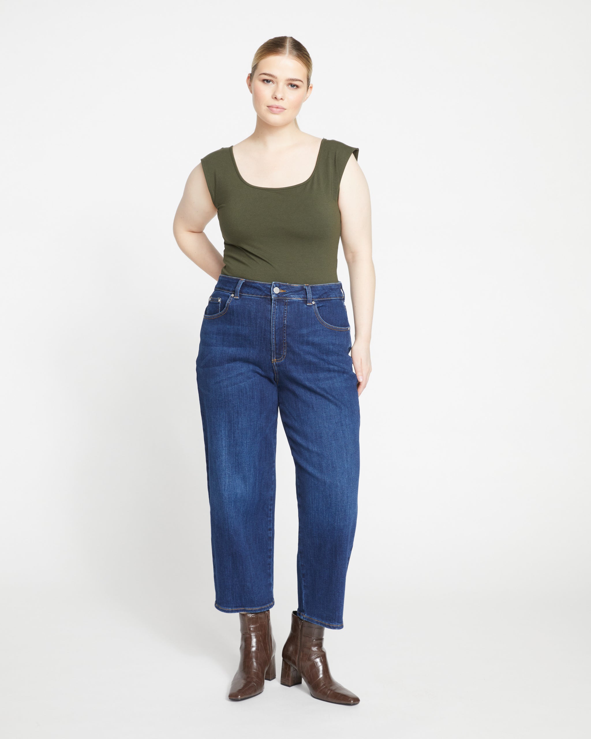 Crop Straight-Leg High-Rise Pants, The Iconic, Regular