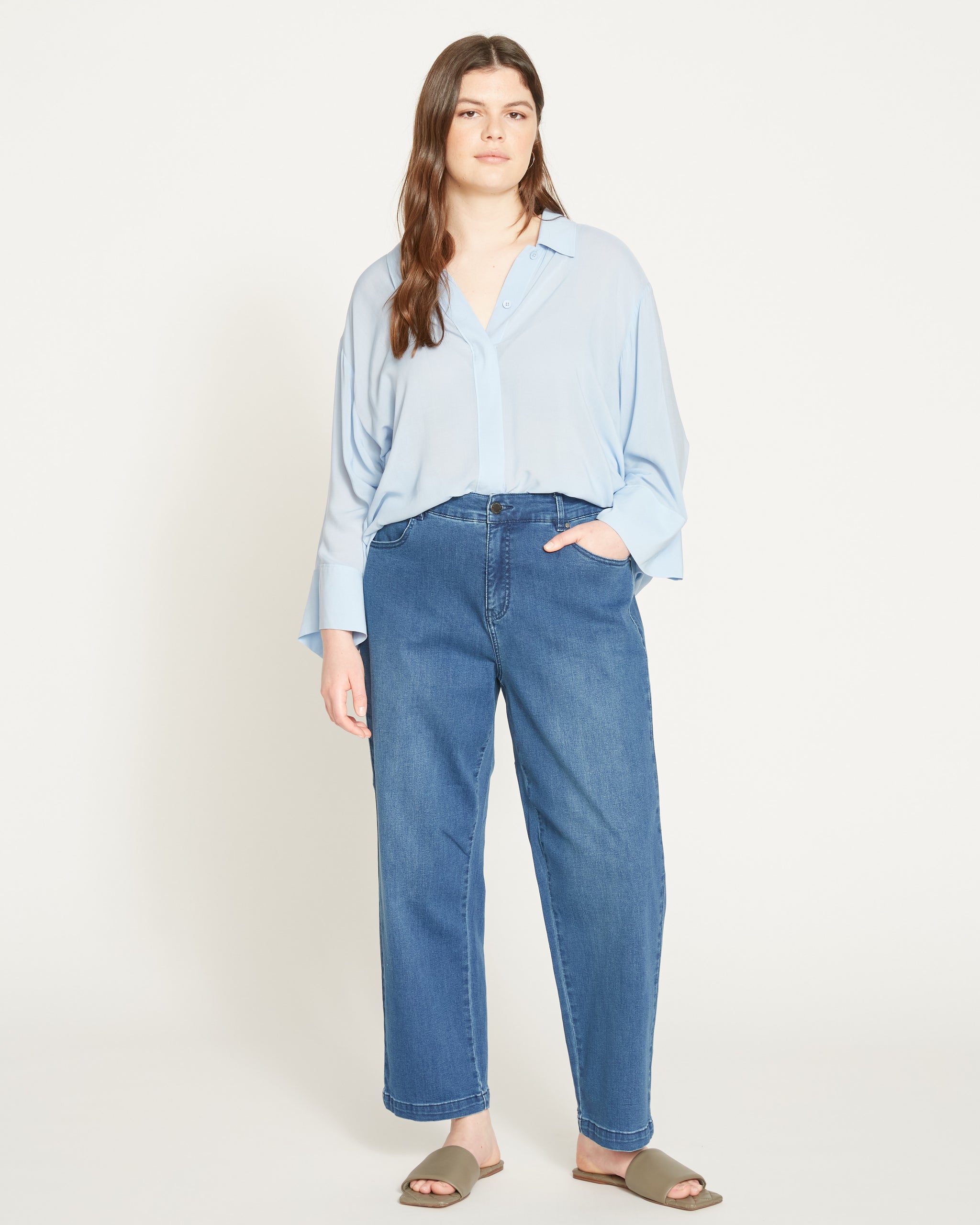 Elastic Waist Weekend Jeans - True Blue