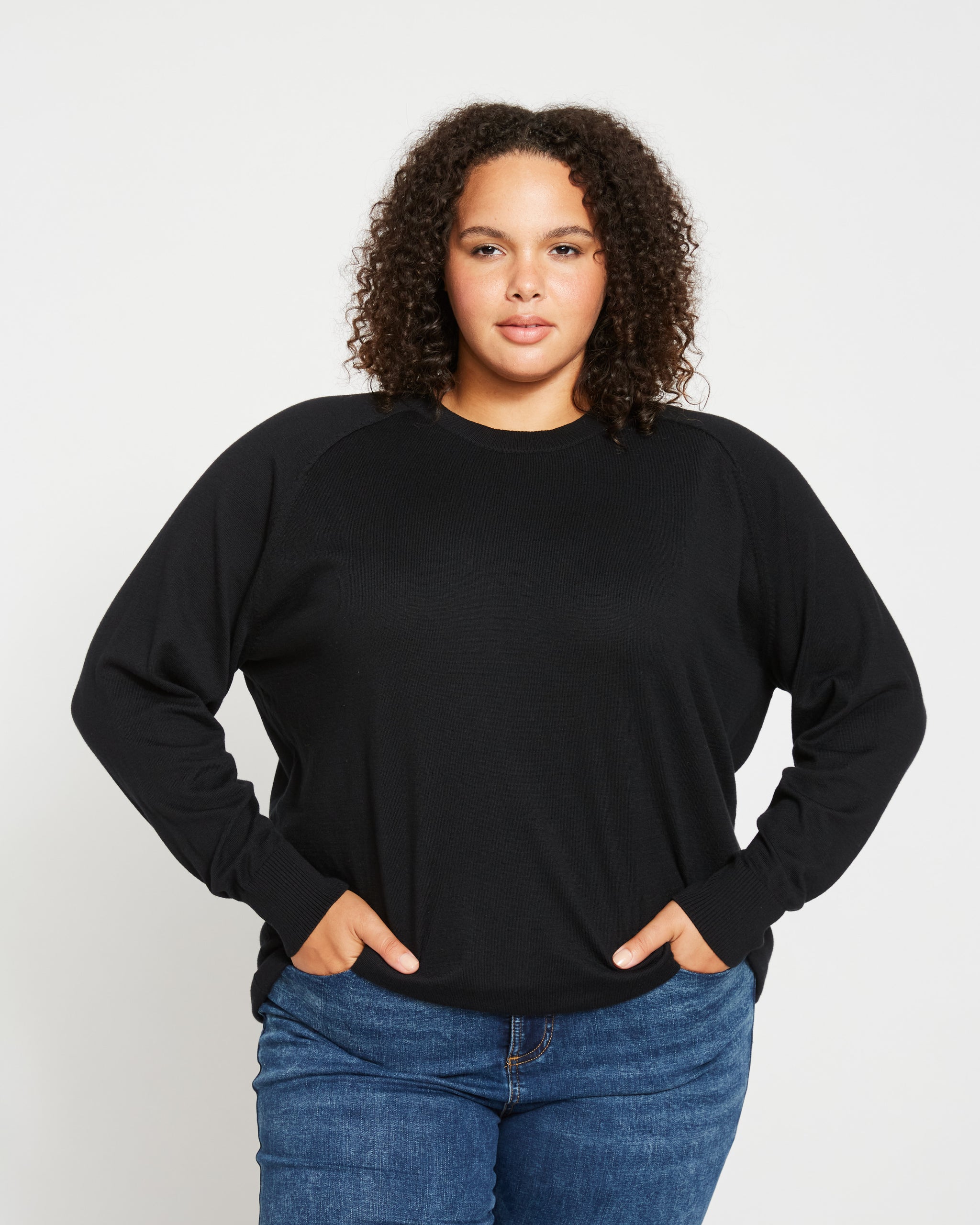 Eco Relaxed Core Sweater - Black | Universal Standard