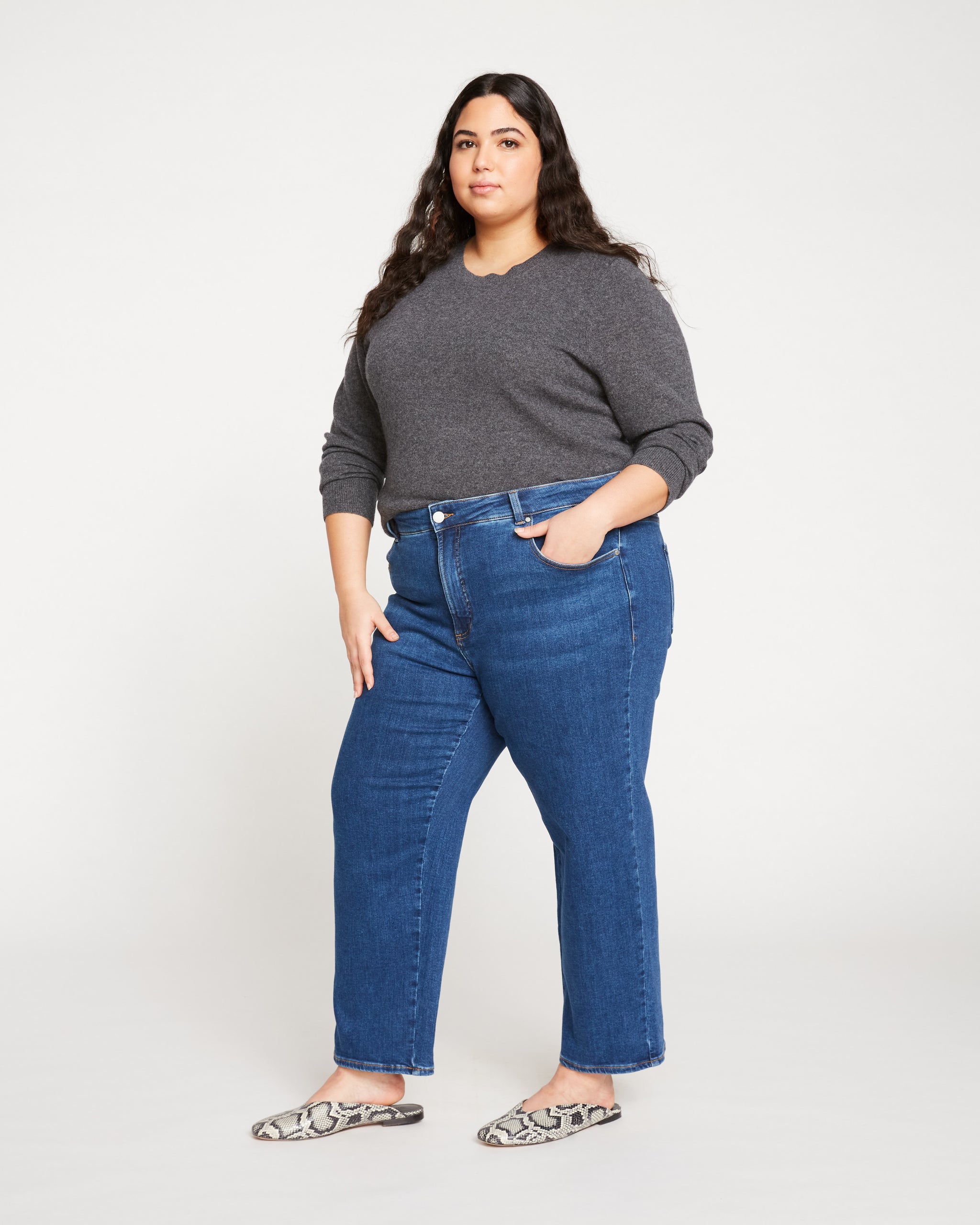 Straight Leg Jeans, Denim, Plus Size