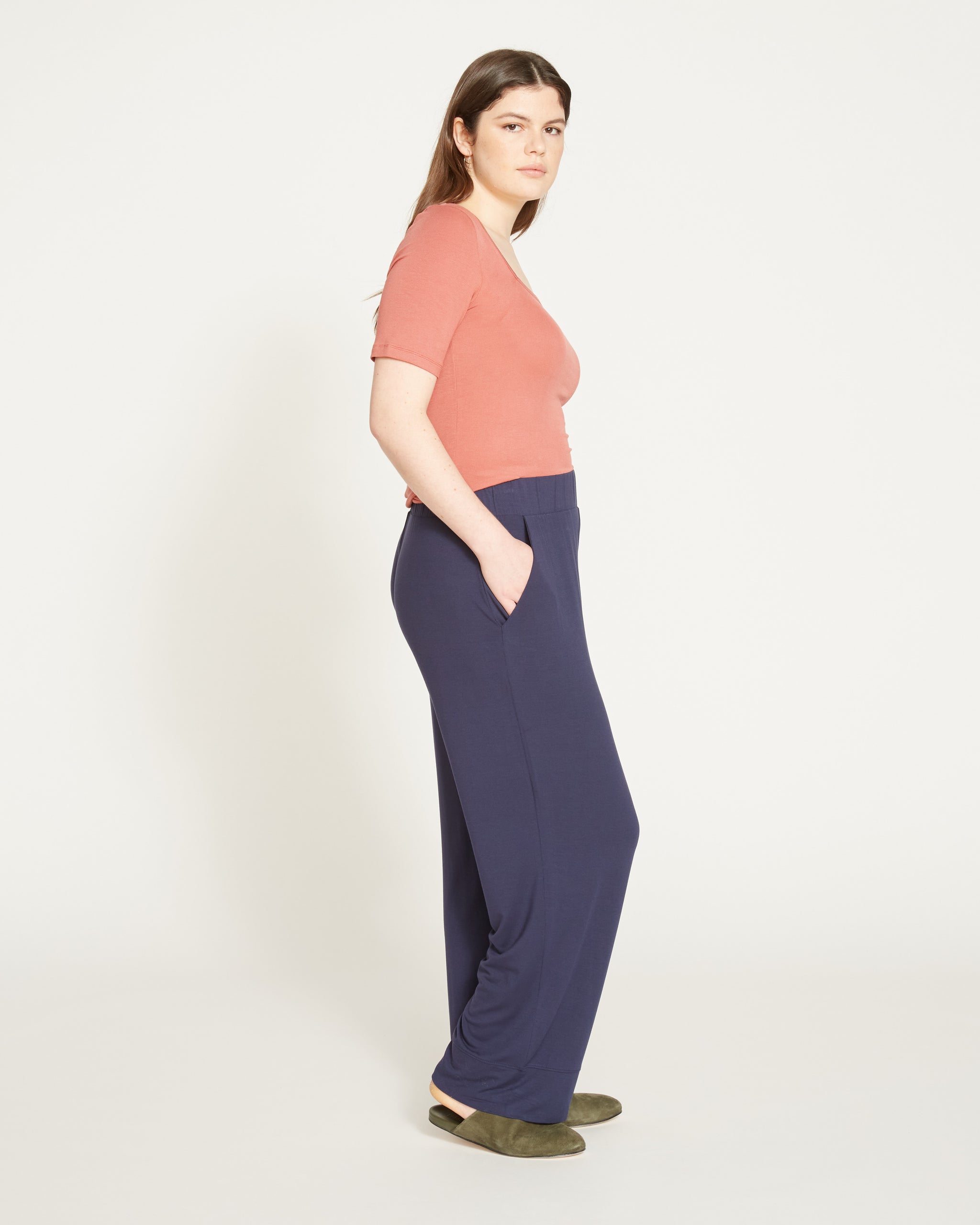 Pull-On Jersey Pants - Navy
