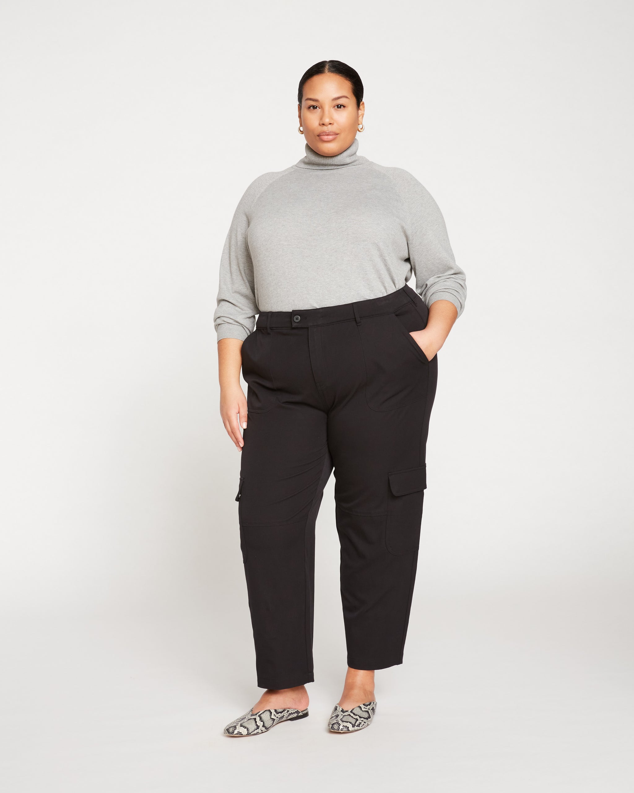 Plus Size Twill Utility Cargo Pants