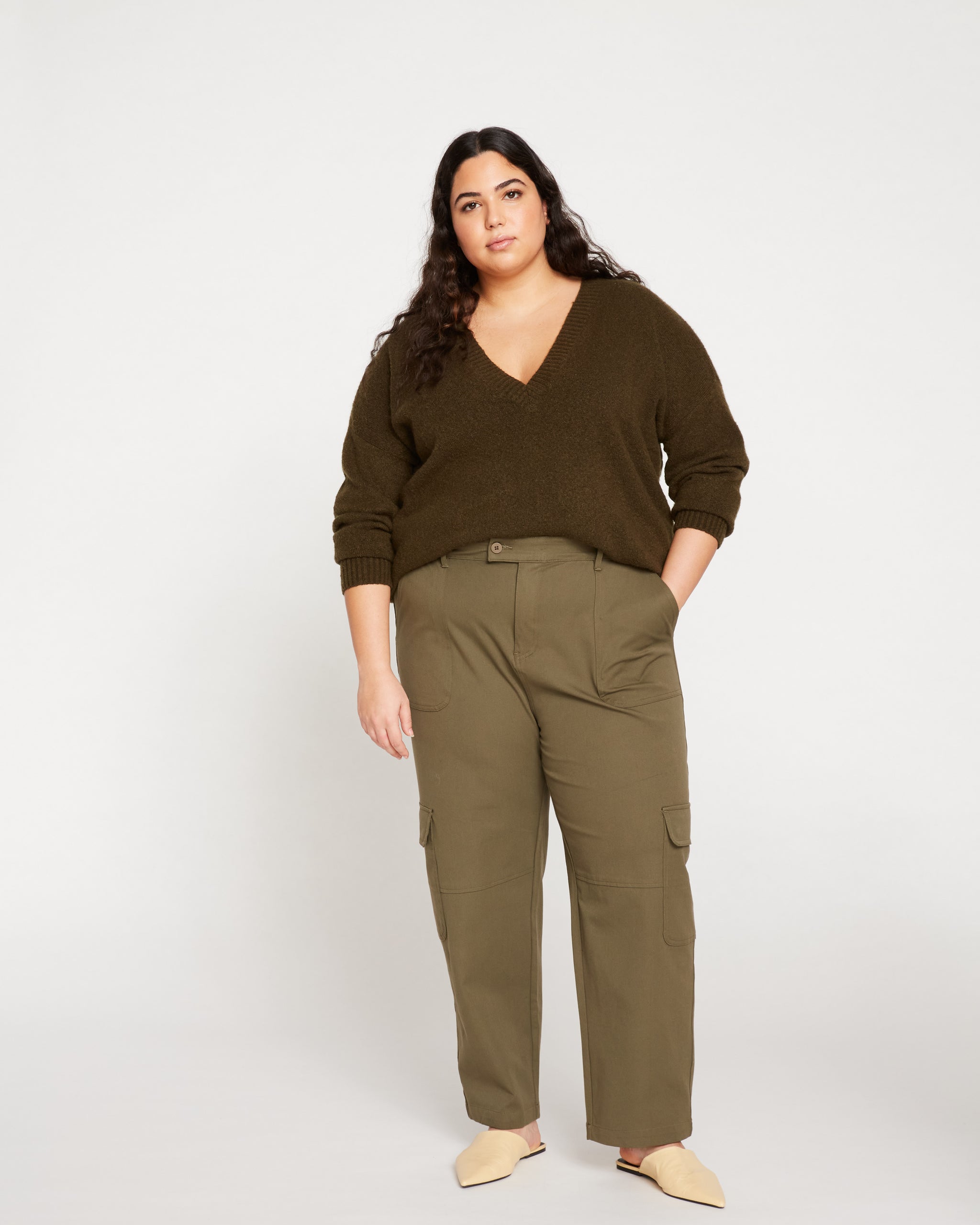 Karlee Stretch Cotton Twill Cargo Pants - Ivy | Universal Standard