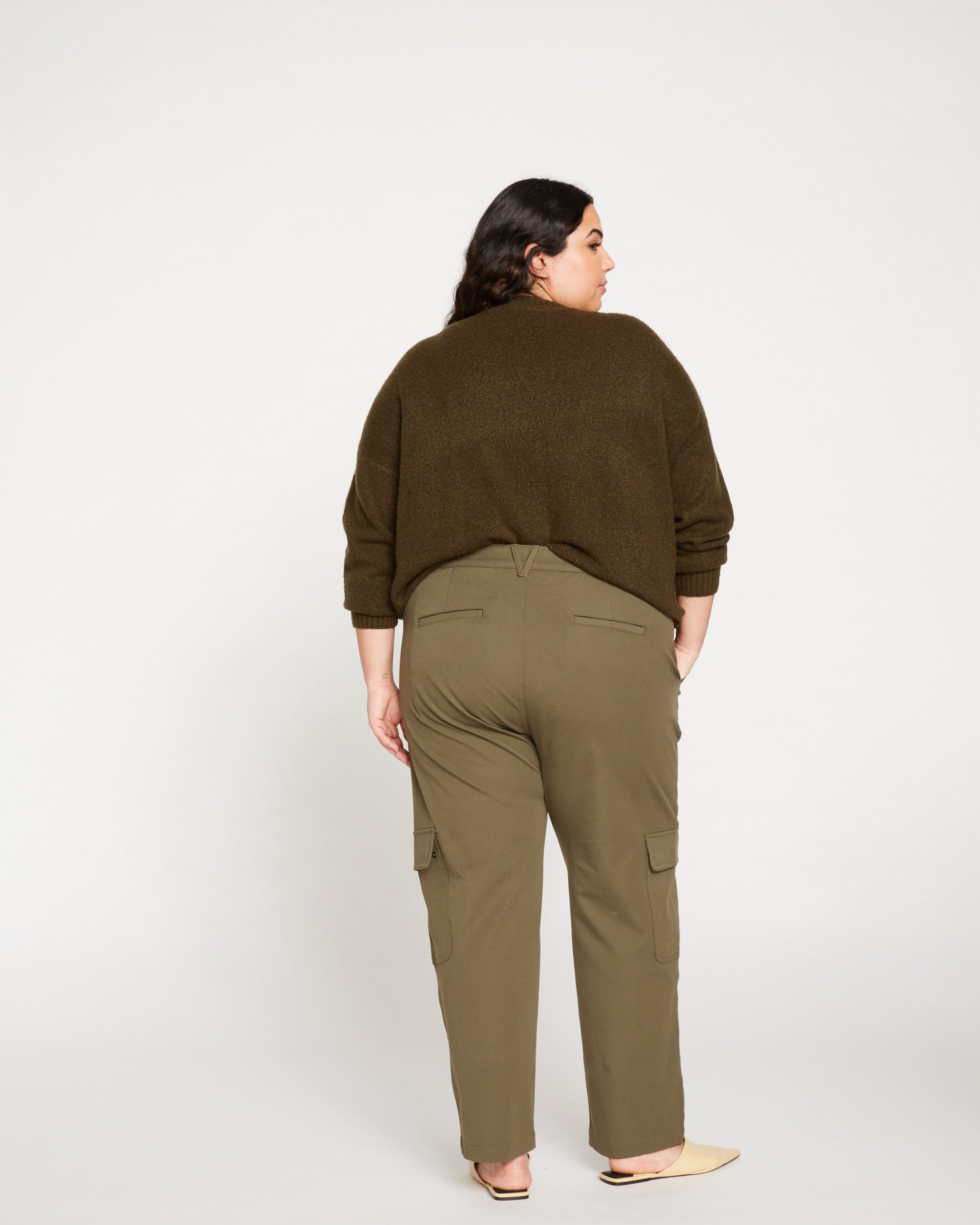 cargo Twill Cargo Pants - Dark khaki green - Ladies, H&M US