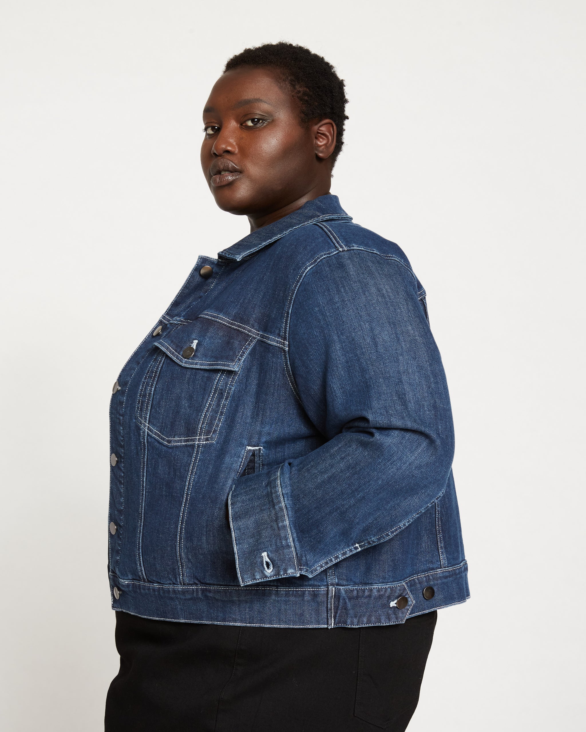 Indigo Blue Denim Jacket - Women - Ready-to-Wear