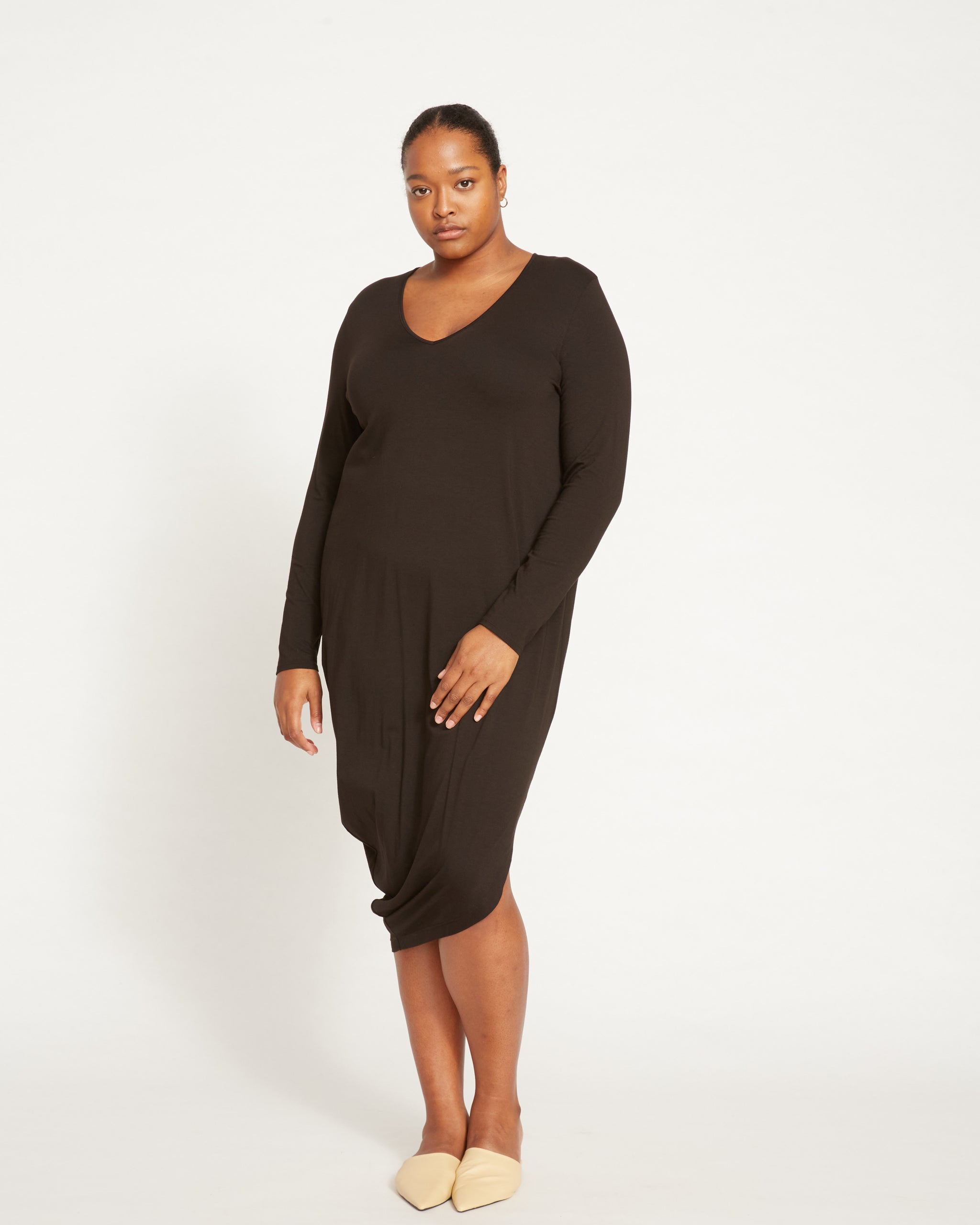 A Long Sleeve Little Black Dress From Universal Standard WE Love - The Mom  Edit