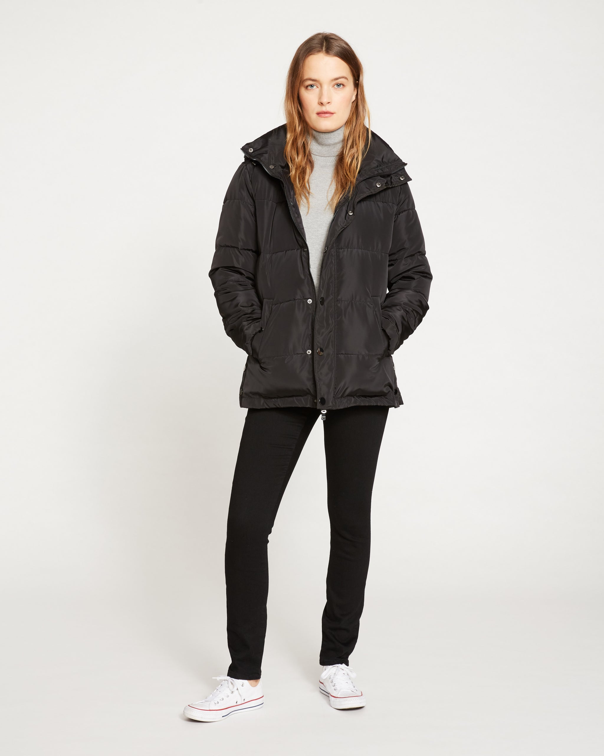 Rainier Short Hooded Puffer - Black