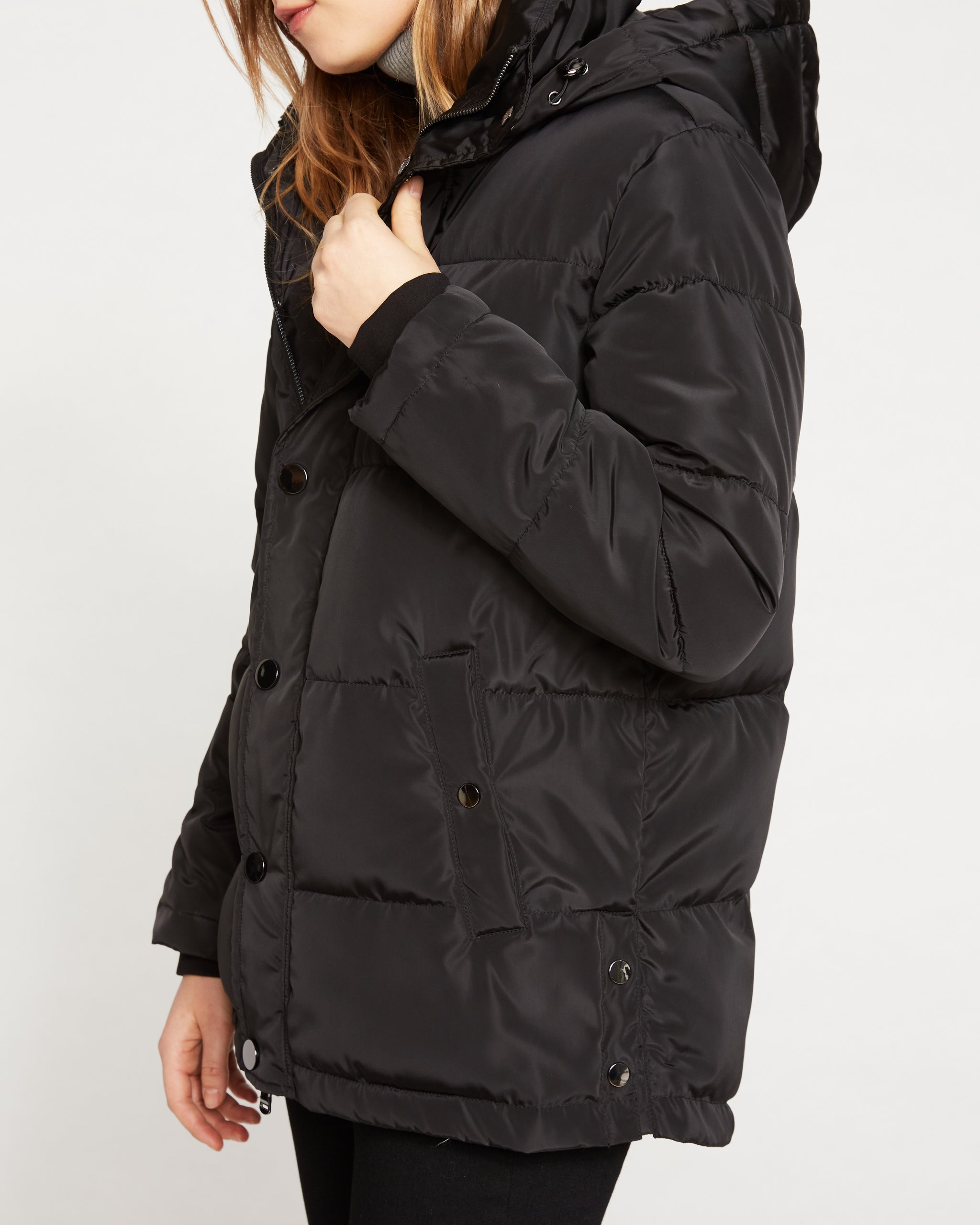 Rainier Short Hooded Puffer - Black