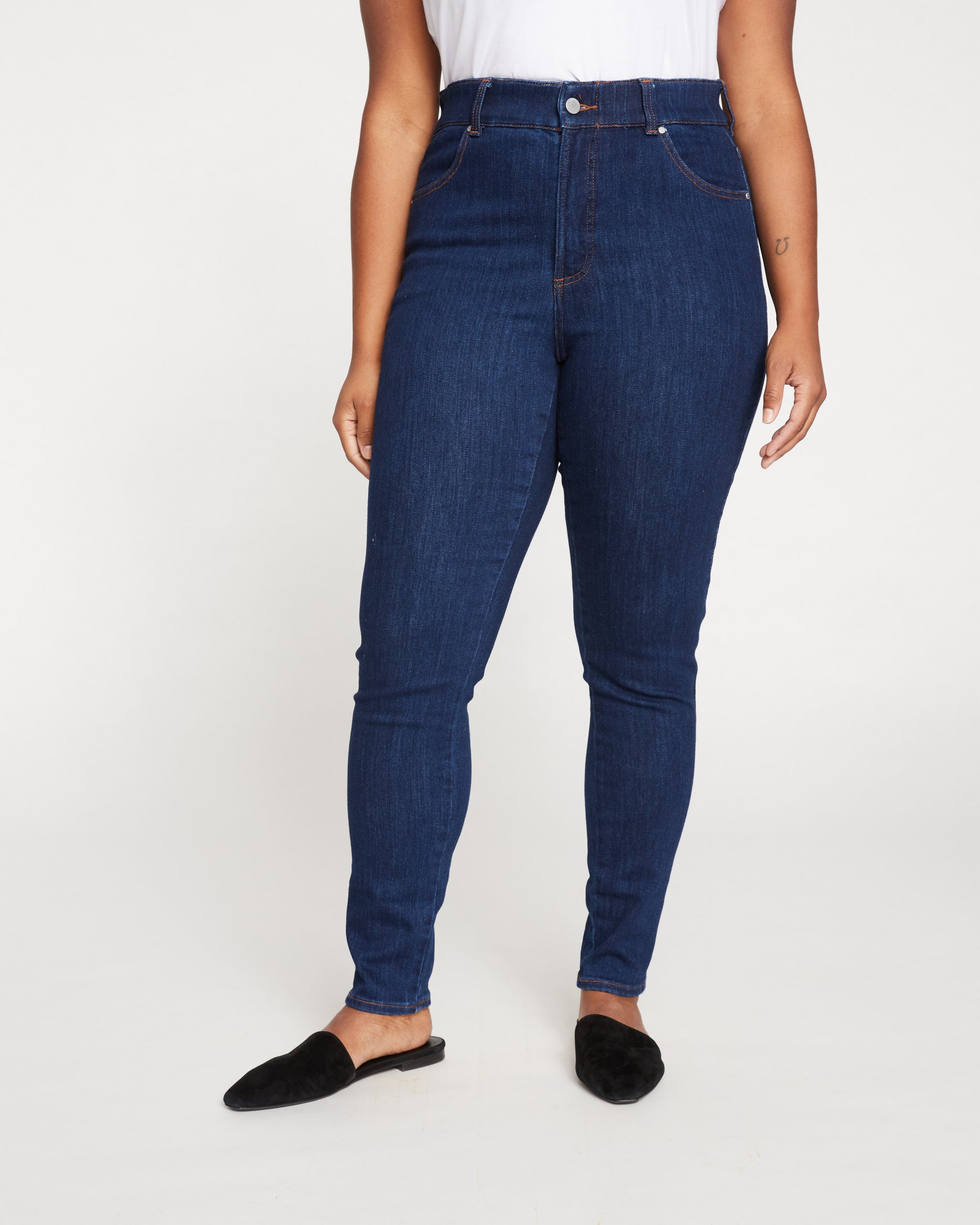 Buy Own. Mid Blue Ultra High Rise Skinny Jeans from Next Luxembourg