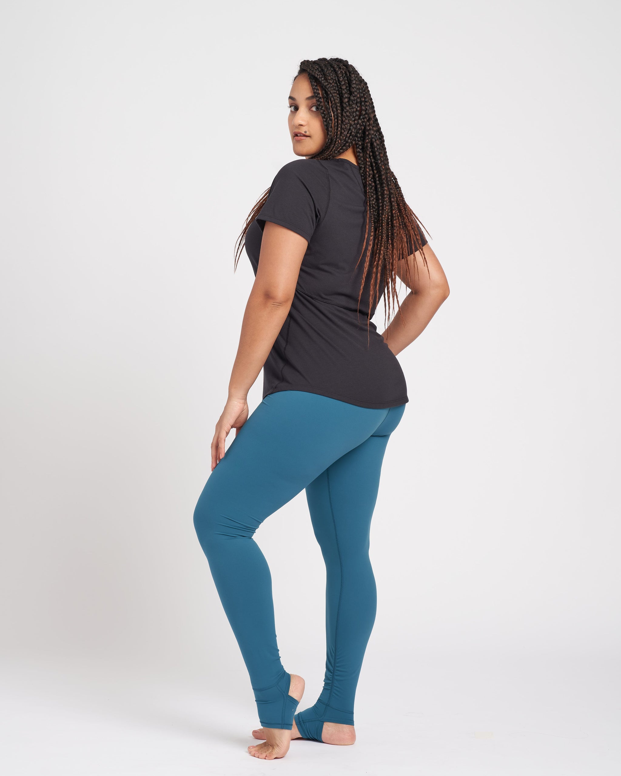 Womens Plus Size Stirrup Sports Leggings High Rise Butt Lift