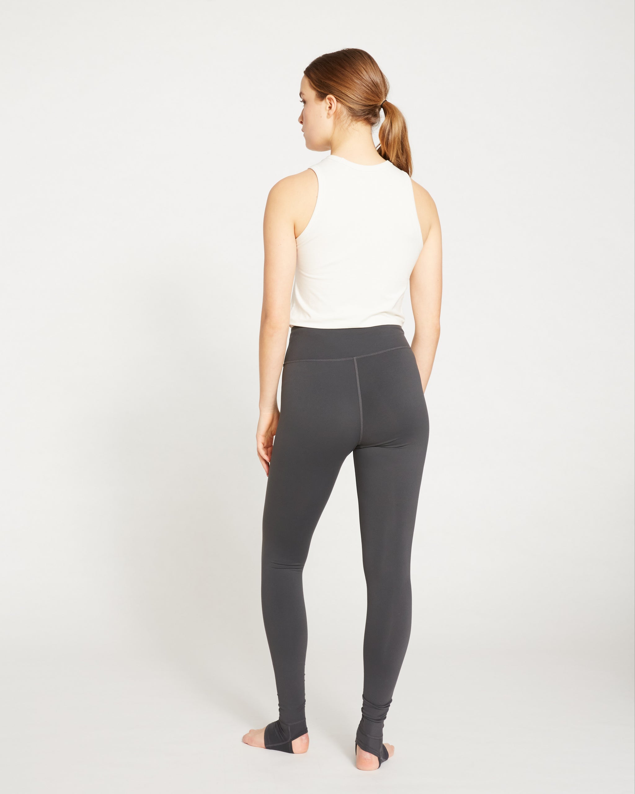 Women's Solid Cotton Spandex Jersey Stirrup Leggings - Made In USA