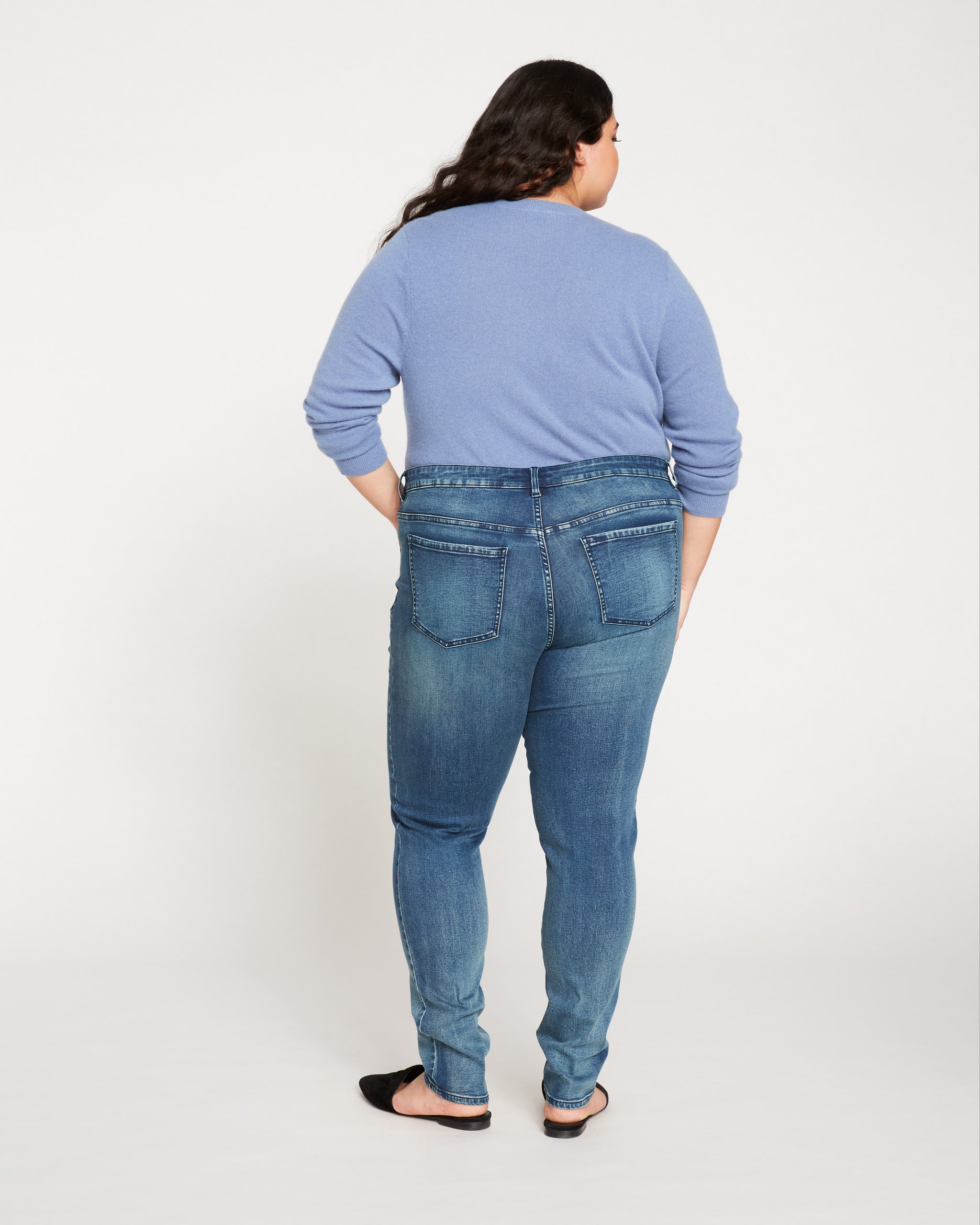 Seine Mid Rise Skinny Jeans 32 Inch - True Blue