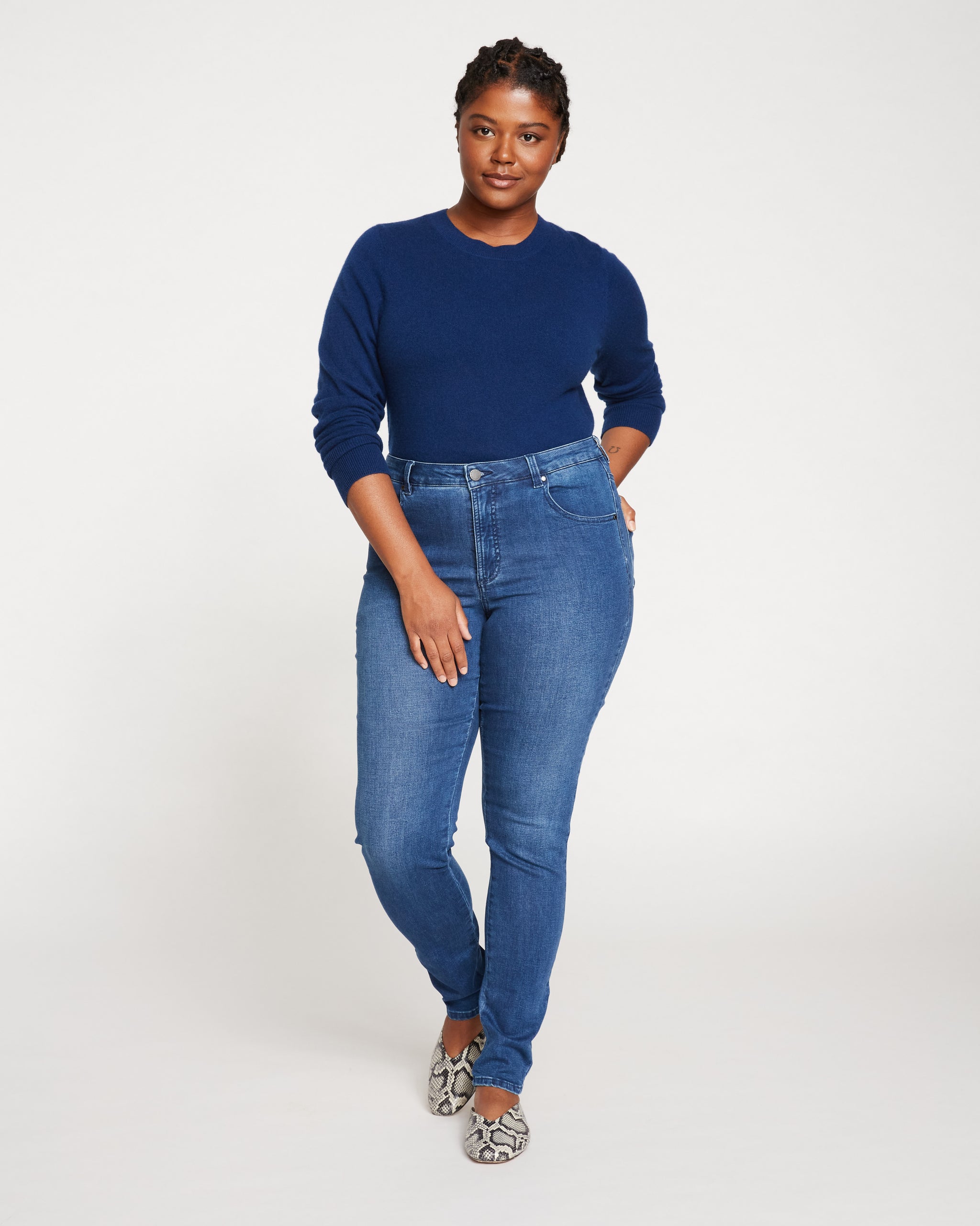 RELAXED FIT MID WAIST ZW JEANS - Blue