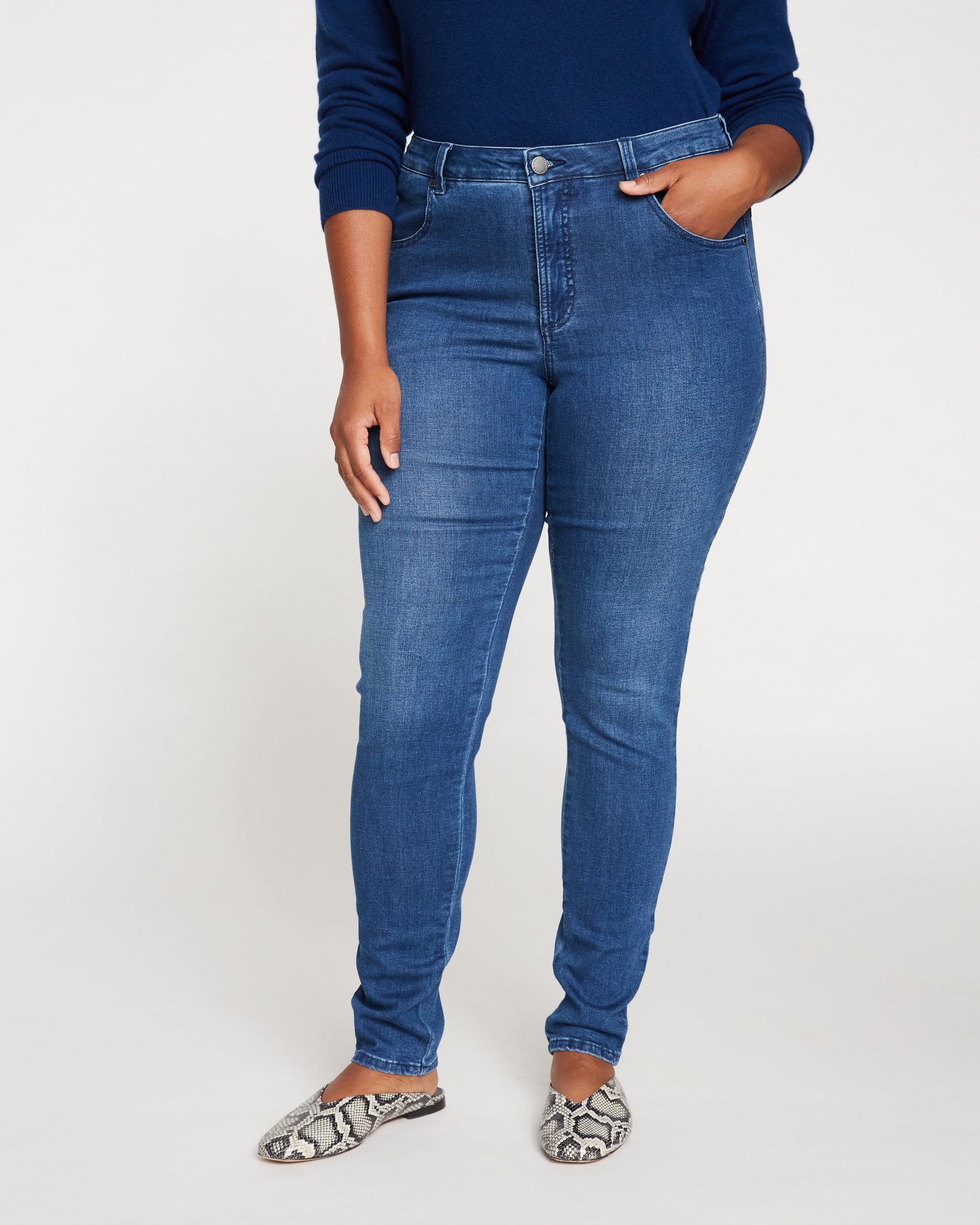 Seine Rise Skinny Jeans 32 Inch - True Blue | Universal Standard