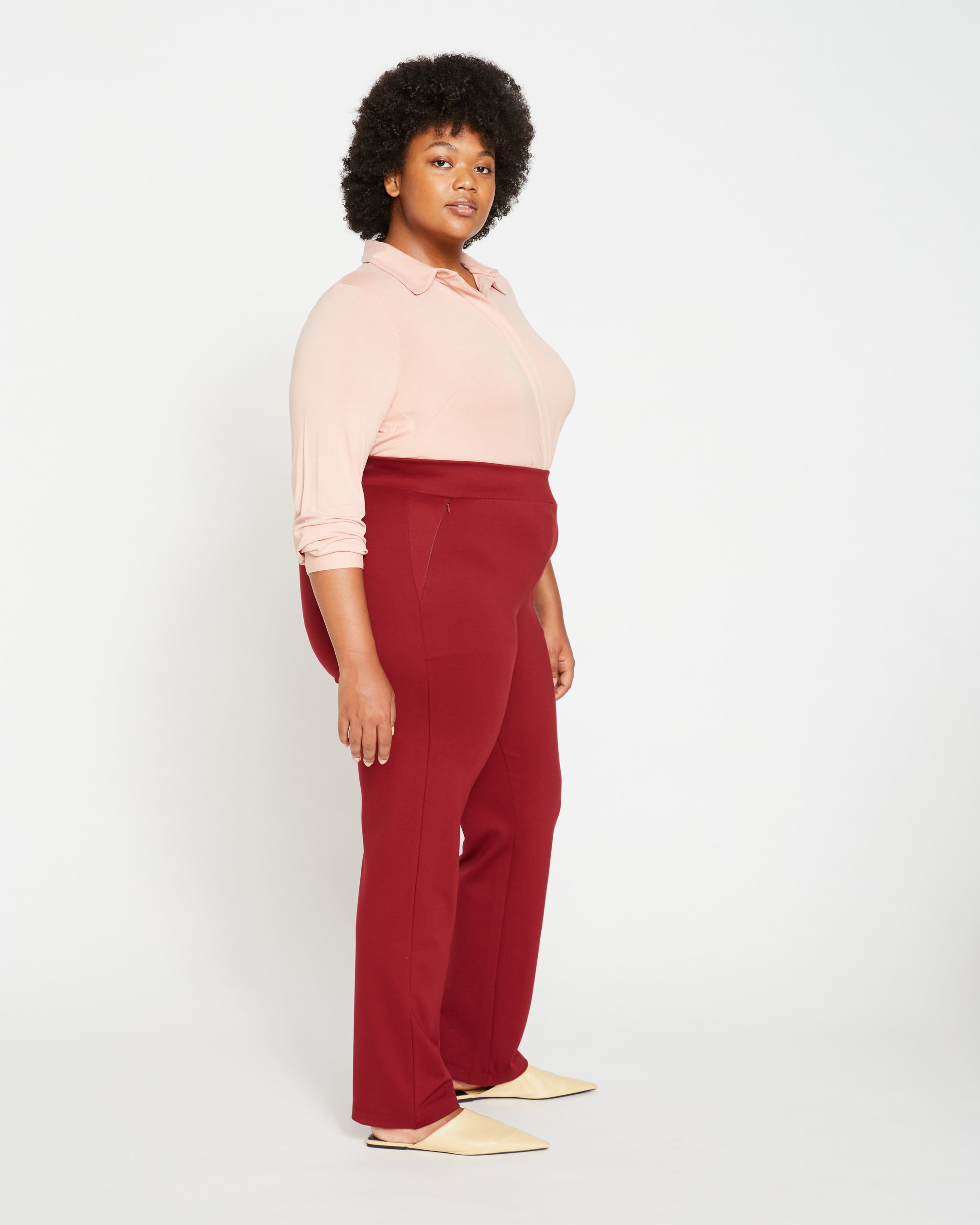 Plus High Rise Straight Leg Ponte Pant