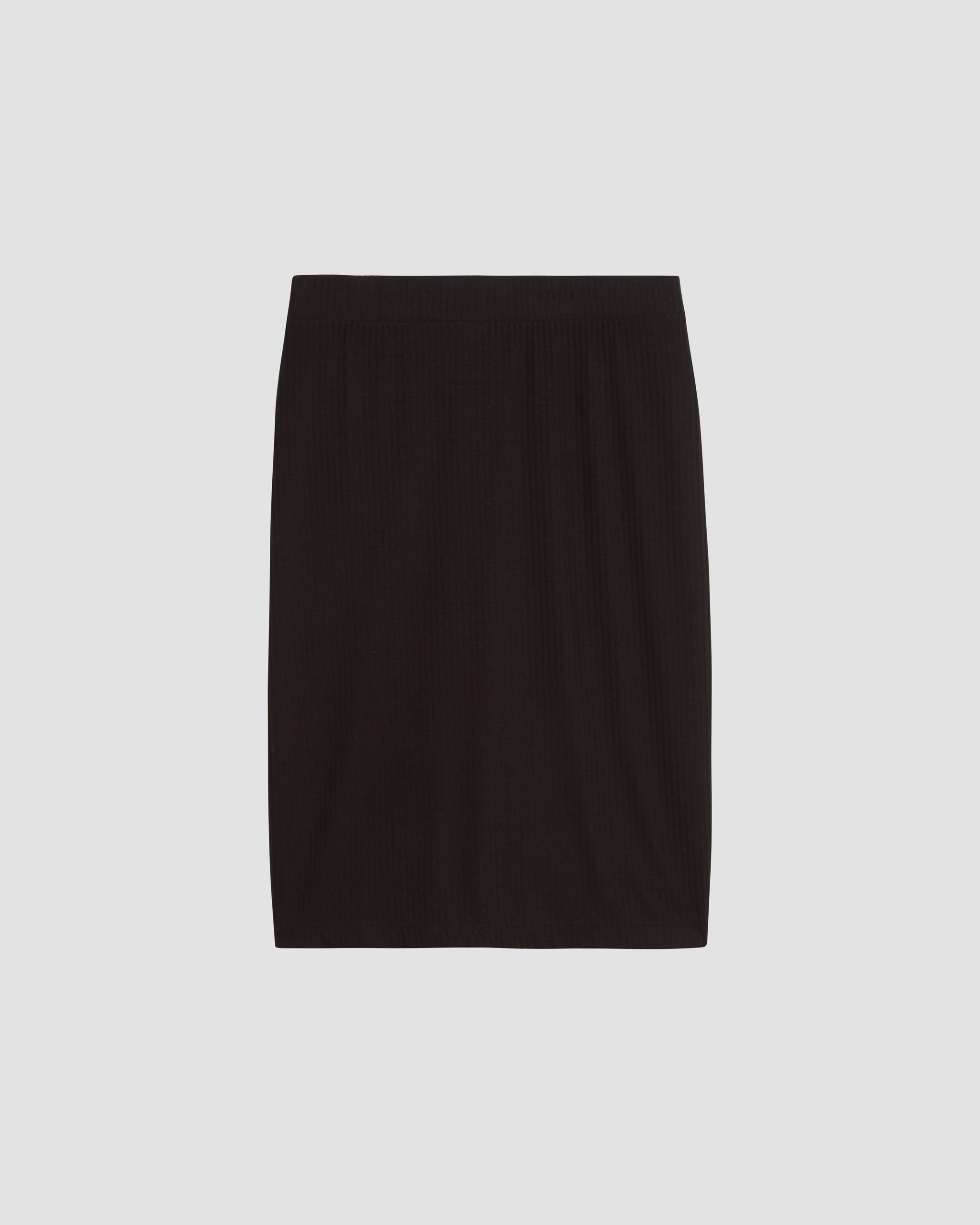 Petite Ribbed Jersey Danube Skirt - Black | Universal Standard | Jerseyröcke