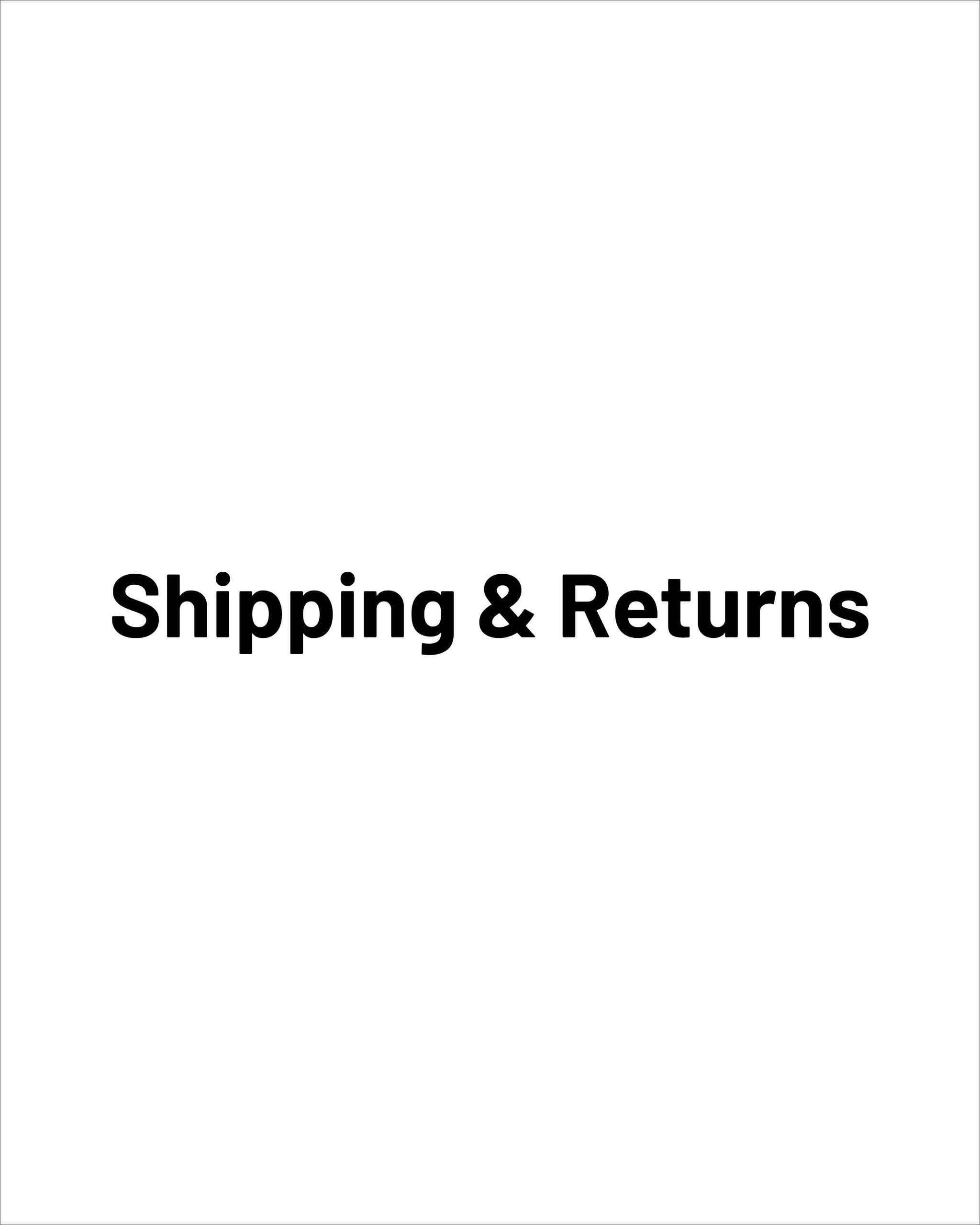 Shipping & Returns