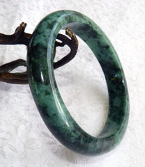 "Dragon Green" High Energy Burmese Jadeite Grade A Bangle Bracelet 62mm + Certificate (4974)