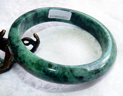 "Dragon Green" High Energy Burmese Jadeite Grade A Bangle Bracelet 62mm + Certificate (4974)