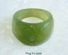 Classic Chinese Jade "Flower" Ring Size 7-8