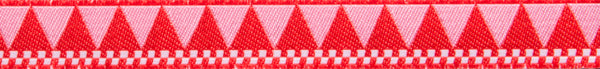 Red triangles and checkerboard 7/8" woven jacquard ribbon