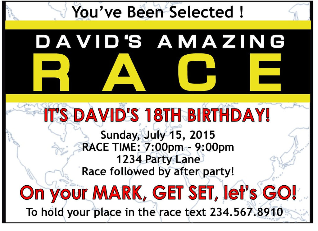 Amazing Race Birthday Party Free Printables
