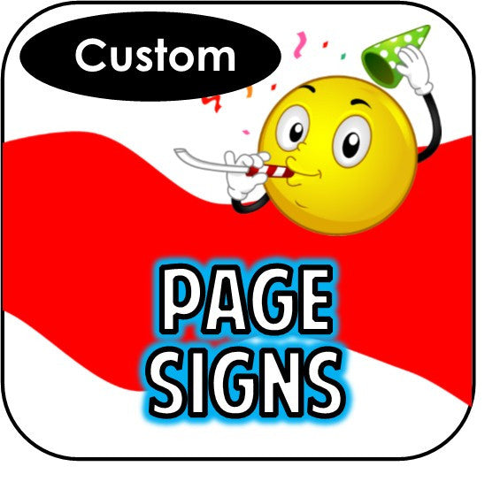 Printable Page Signs Custom PartyGamesPlus