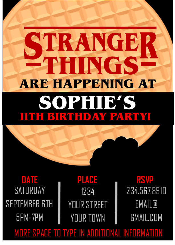 Stranger Things Party Invitation Editable PartyGamesPlus