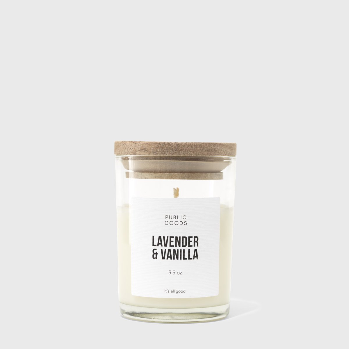 Public Goods Household Lav & Vanilla Candle 3.5oz Wood Lid