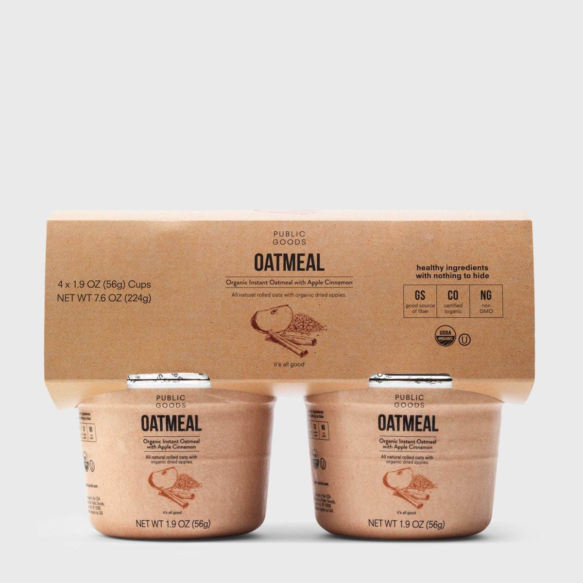 Public Goods Grocery Apple Cinnamon Oatmeal Cups