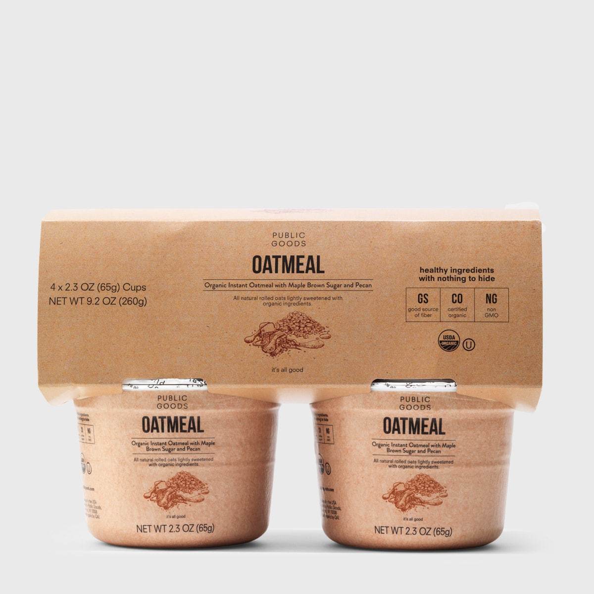Public Goods Grocery Maple, Brown Sugar & Pecan Oatmeal Cups