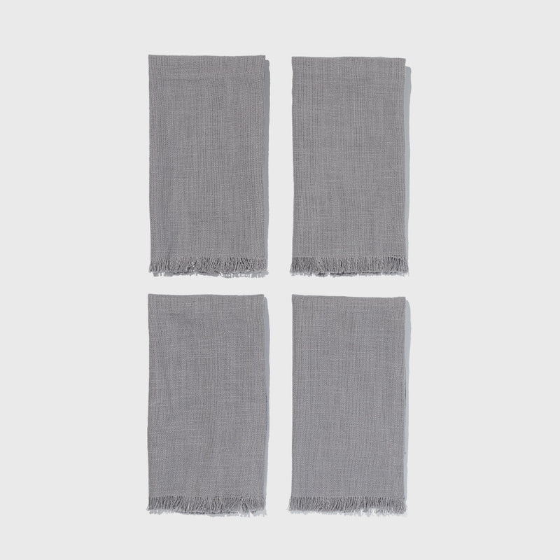 Public Goods Organic Cotton Grey Napkins (Set of 4) | Cloth Dinner Napkins for the Table