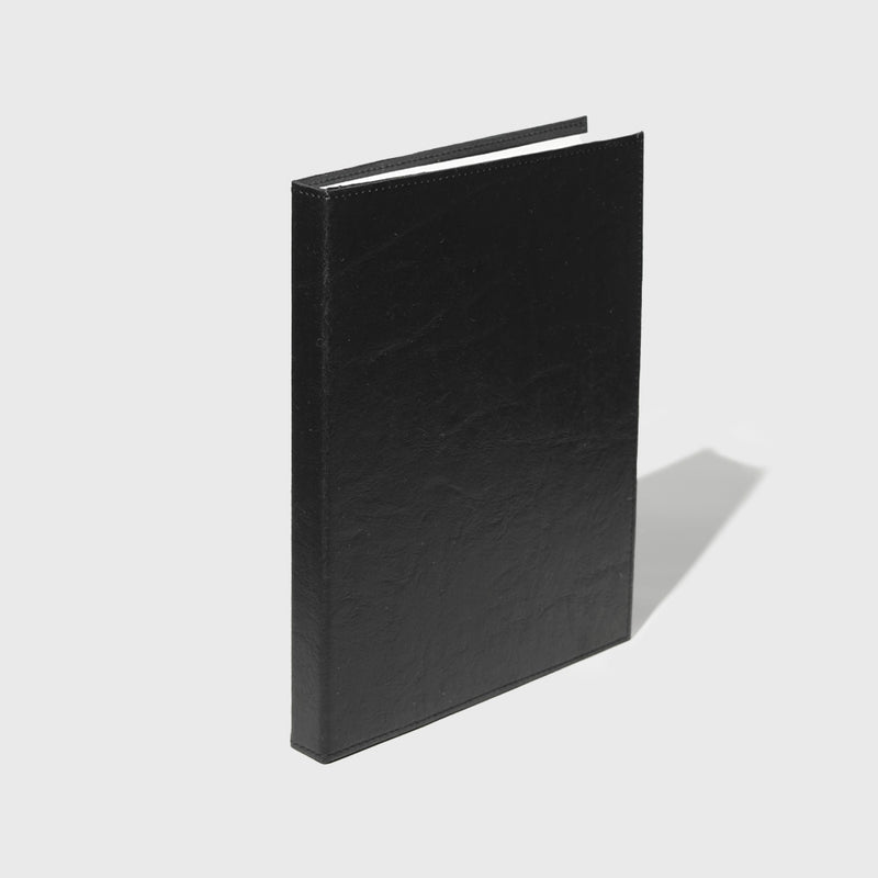 Public Goods Black Unlined Vegan Leather Notebook (8.5" x 11") | Plant Based Leather & Recycled Cotton Sheets