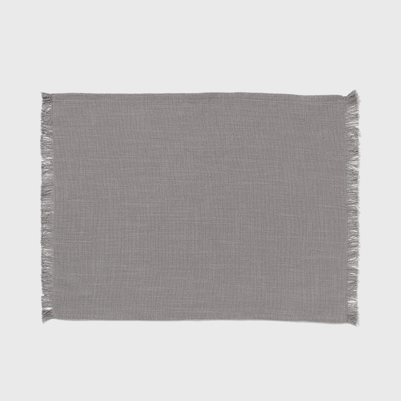 Public Goods Cotton Woven Grey Placemats (Set of 4) | Cloth Linen Placemats Perfect for Your Table